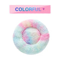 Fluffy Donut Dog Bed Warm Soft Long Plush Pet Cushion Dog House Cat Bed Washable Pet Sofa Mat Calming Samll Large Dog Beds Colorful without zipper