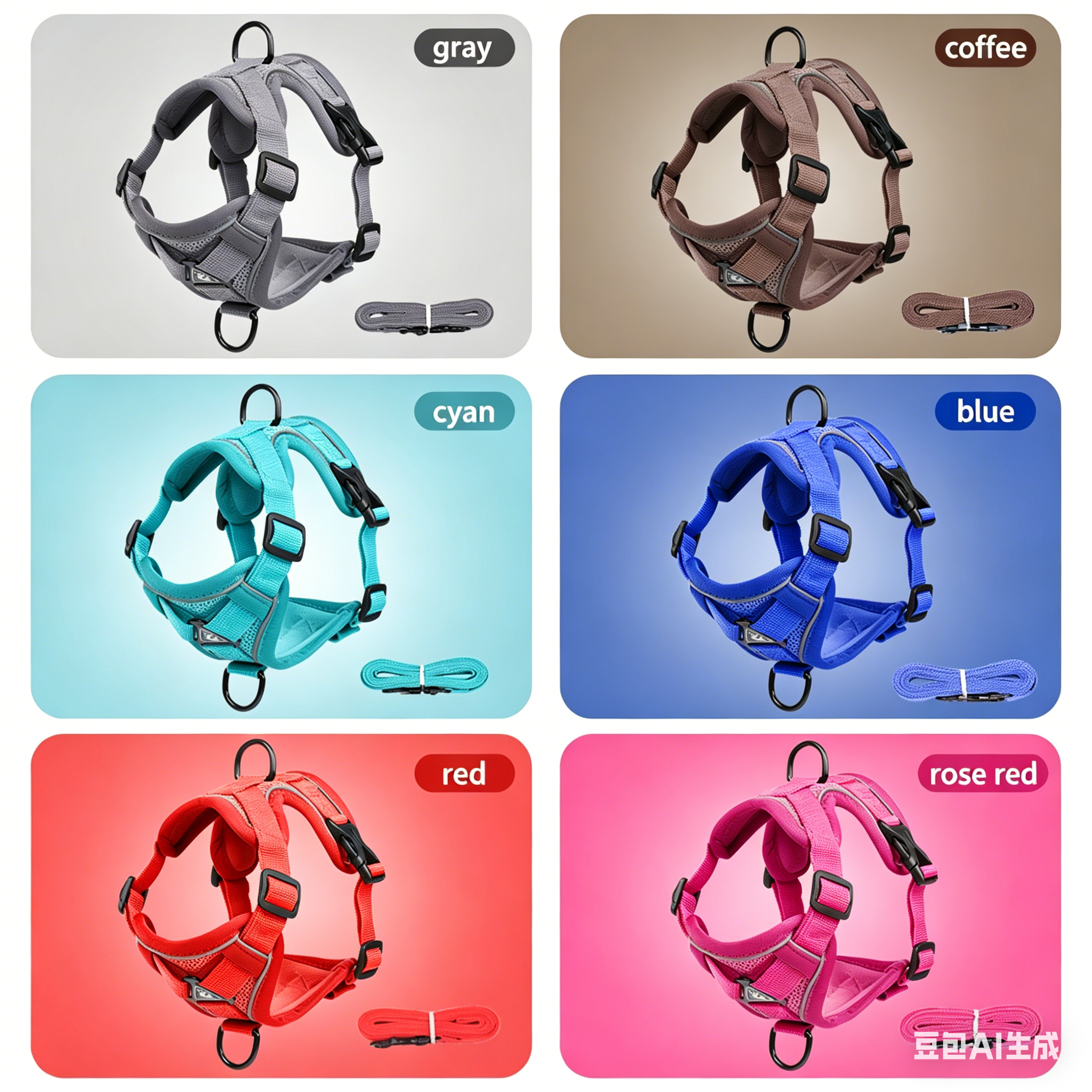 Reflective Pet Harness and Leash Set – Adjustable Escape Proof Soft Mesh Vest for Indoor & Outdoor Walking