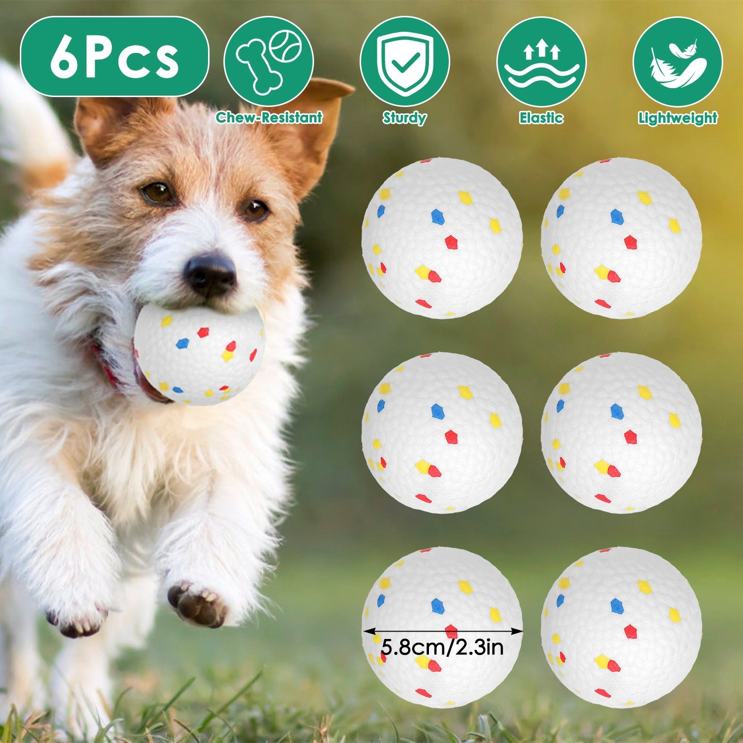 Dog Balls for Automatic Launcher 2.3" ETPU 6-Pack