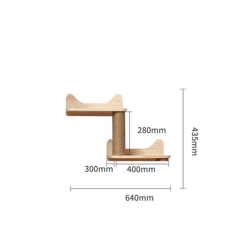 Pet Cat Climbing Frame Wall Type Solid Wood Wall Hanging Platform Ladder Pets Accessories A2 wall steps