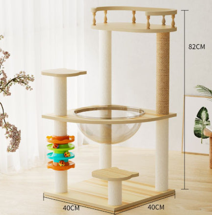 Cat Tree Space Capsule Villa Toy Wood Color N16