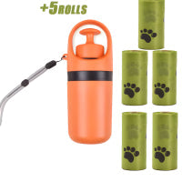 Portable Lightweight Dog Pooper Scooper With Built-in Poop Bag Dispenser Eight-claw Shovel For Pet Toilet Picker Pet Products Orange Set