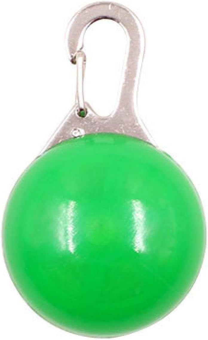 LED Luminous Pet Round Pendant Luminous Dog Tag Pet Charm Dog Flashing Tag Dog Collar Light, Suitable For Pets To Walk At Night Green