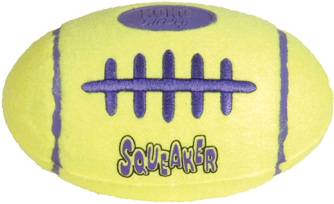 KONG AirDog Squeaker Football Dog Toy – Non-Abrasive Tennis Material Fetch Toy 5"