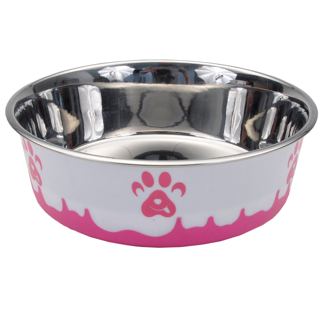 Non-Skid Paw Design Dog Bowls by Maslow, Pink 6.75 Cups