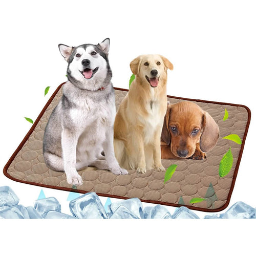 Automatic Cooling Dog Mat Washable Pet Sleeping Blanket Mat Coffee