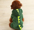 Autumn And Winter Dog Pet Costume Collection: Cozy Coral Fleece Cartoon Style Dinosaur