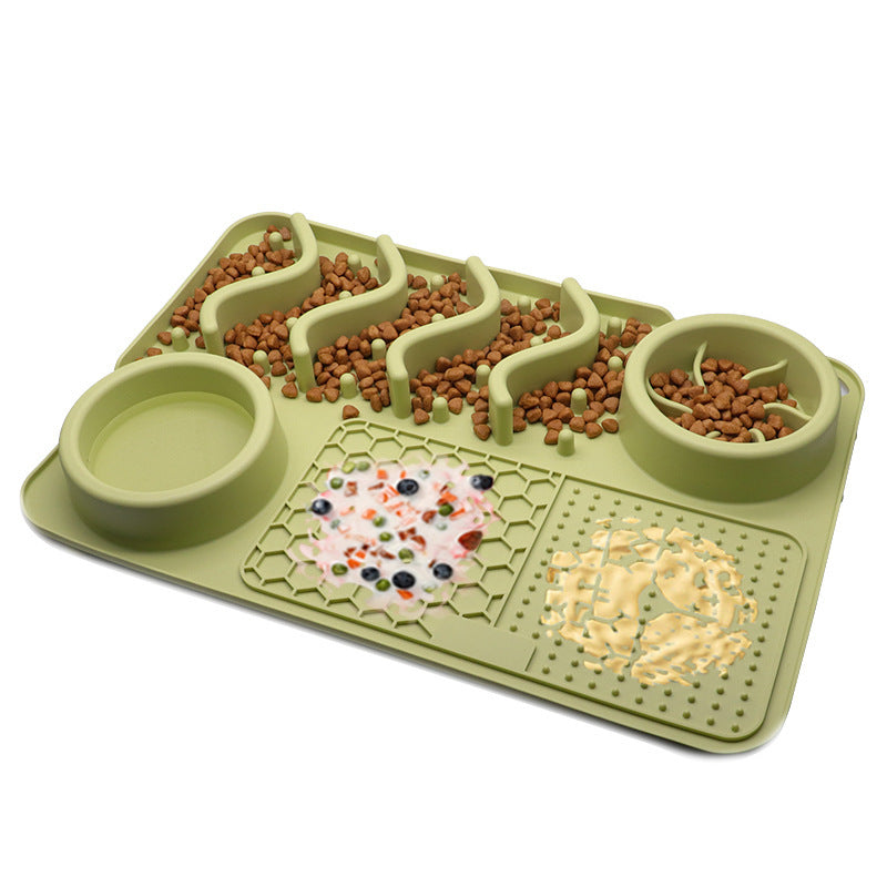 Dog Silicone Licking Pad Pet Licking Mat Silicone Smelling Mat Multifunctional Food Bowl Pets Supplies Large Light Green Licking Pad