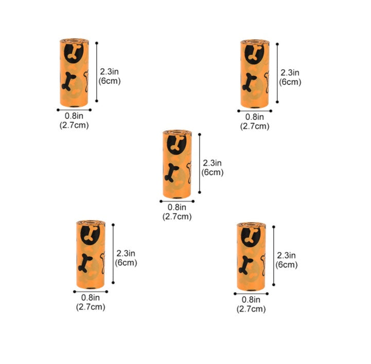 Dog Poop Bag Dog Poop Bag Poop Bag Pet Supplies Orange 5pc