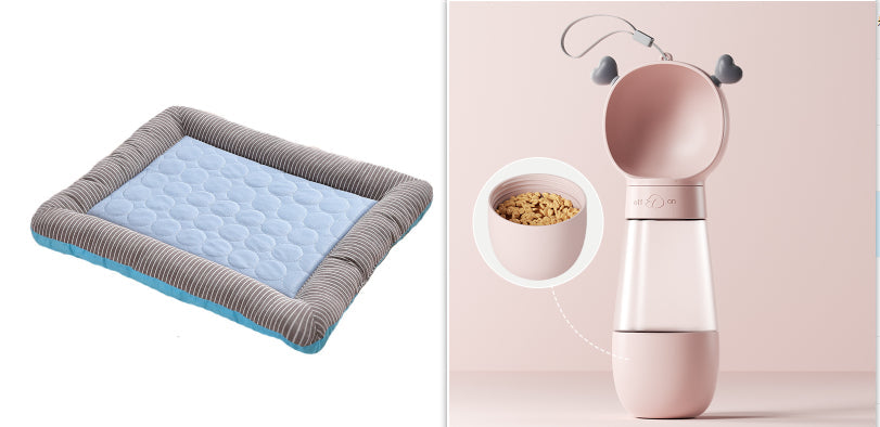 Pet Cooling Pad Bed For Dogs Cats Puppy Kitten Cool Mat Pet Blanket Ice Silk Material Soft For Summer Sleeping Blue Breathable Blue set2 L
