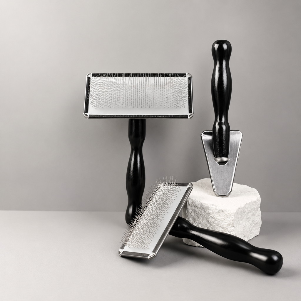 Black Pet Slicker Brush for Dogs and Cats