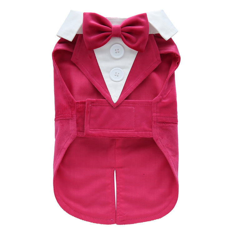 Pet Supplies Clothing Dog Dress Tuxedo B Rose Red