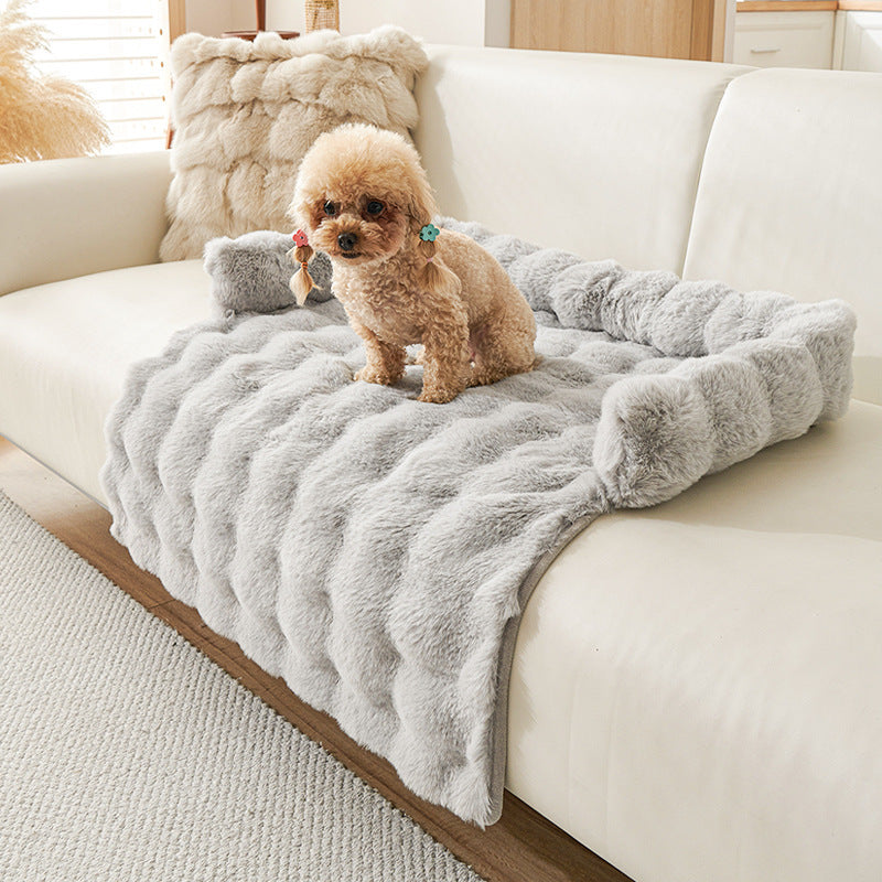Pets Dog Mat Winter Thicken Thermal Non-slip Pet Products Light Gray 75x75cm