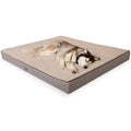 Orthopedic Dog Bed for Medium Dogs- Waterproof Ultra Soft Foam Pet Bed Mat Removable Washable Cover and Nonskid Bottom Beige ECRU & BEIGE Medium 31.4"L x 23.6.0"W x 3.1"Th