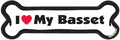I Love My Basset Bone Magnet