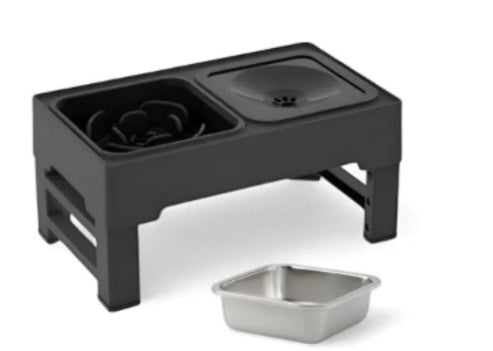 Dog Double Bowls Stainless Stand Adjustable Height Pets Feeding Dish Bowl Big Dog Elevated Food Water Feeders For Dogs Pet Products set1 1PC
