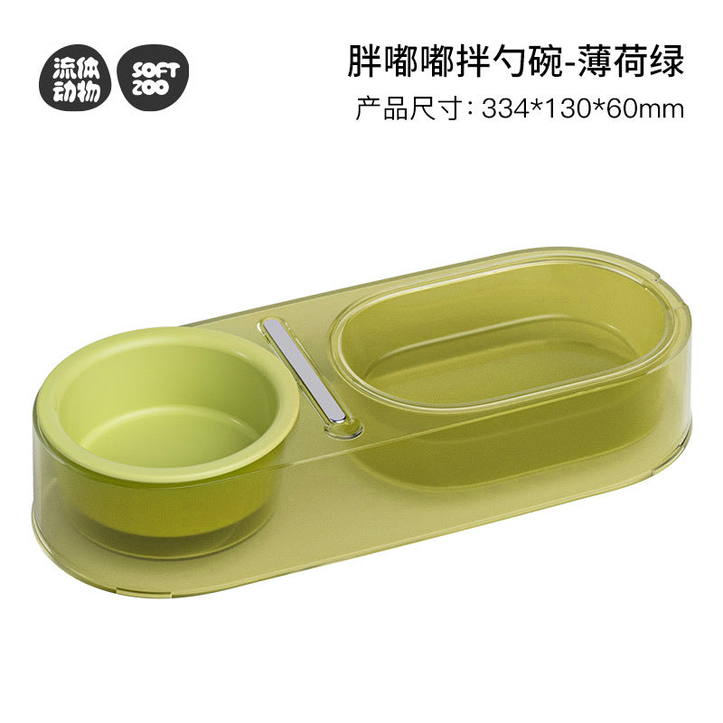 Pet Supplies Mixed Spoon Bowl Cat Diet Mint Green