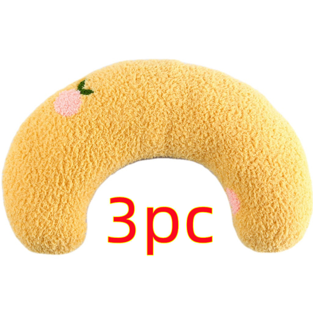 Little Pillow For Cats Fashion Neck Protector Deep Sleep Puppy U-Shaped Pillow Pets Pillow Kitten Headrest Dog Sleeping Pillow Pet Products Yellow 3PCS