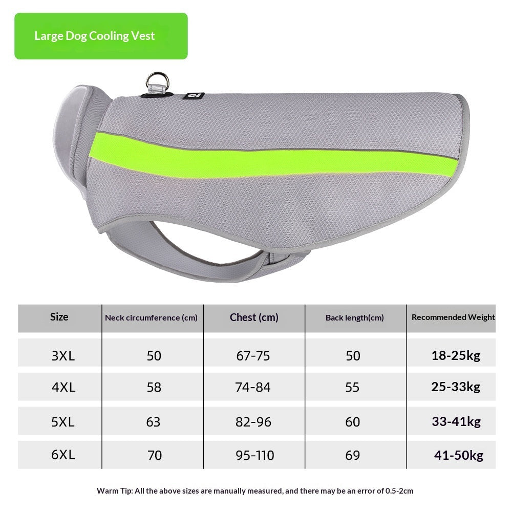 Cooling Vest For Medium And Large Dogs Pet Clothing For Heatstroke Prevention Green
