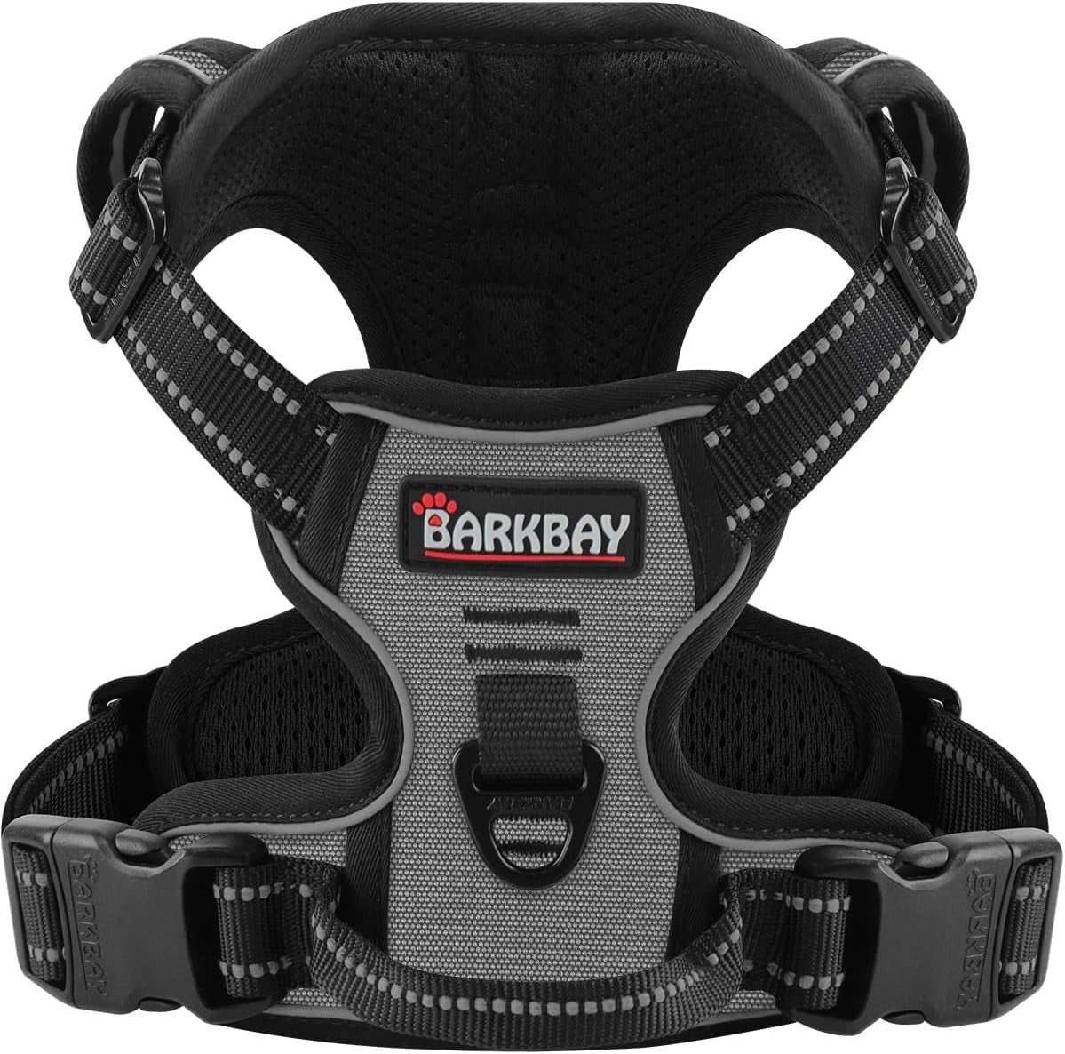 No Pull Dog Harness Adjustable Reflective Oxford Vest Small Medium Large Dogs Dark Grey