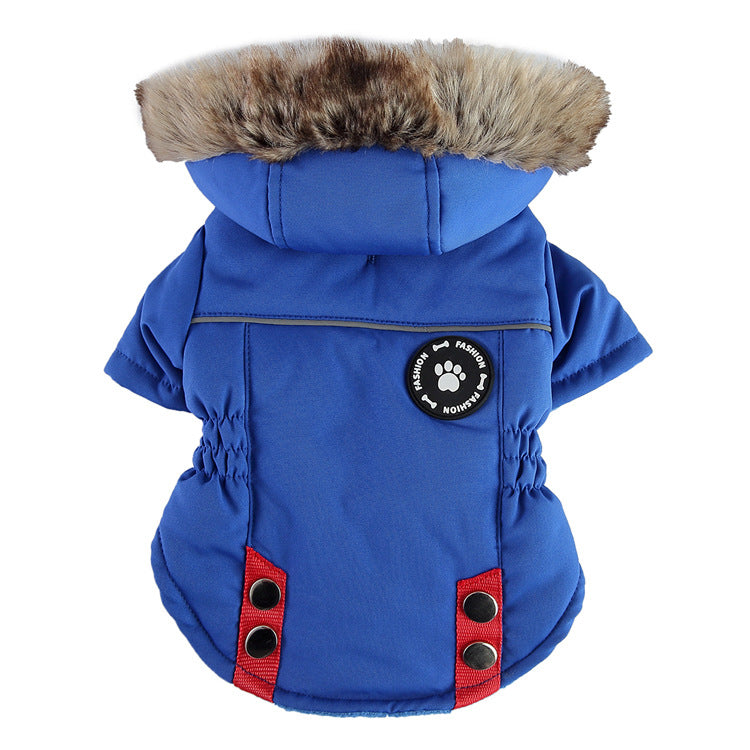 Pet Winter Cotton Dog Clothes Zipper Jacket Dog Supplies DZ273 Blue
