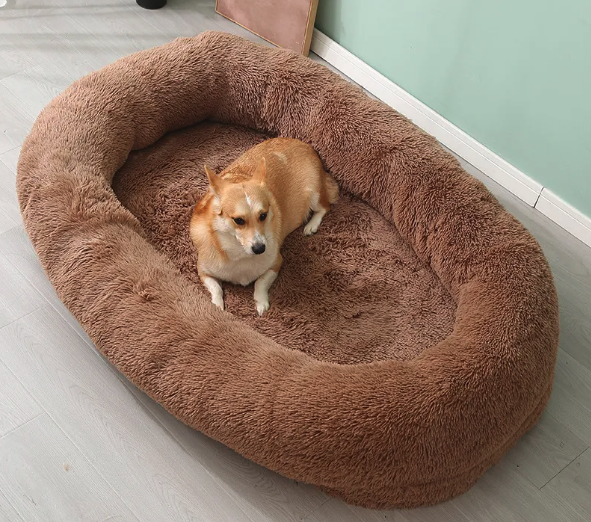 Human-sized Washable and Removable Dog Bed Brown 180X105X32CM