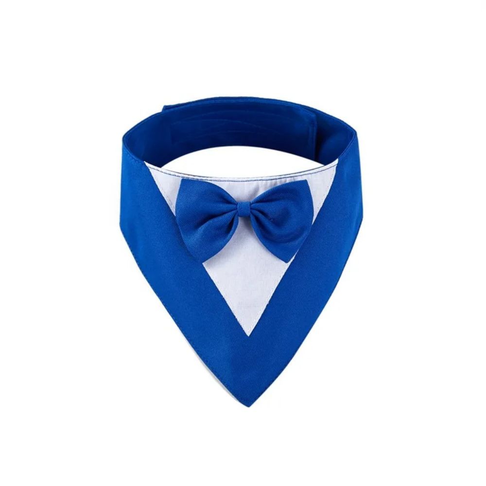 Pet Triangle Bib Bow Saliva Towel Pet Collar Dog Clothing Cat Puppy Scarf Bib Dogs Pets Accessories Dog Collar Harness Blue