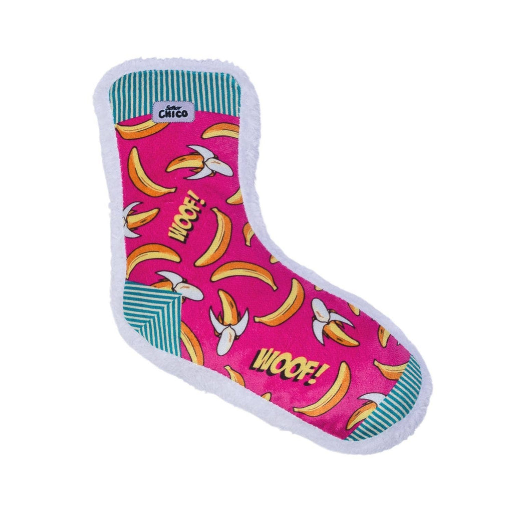 Squeaky Sock Plush Dog Toy – Whimsy Wonders Banana Design