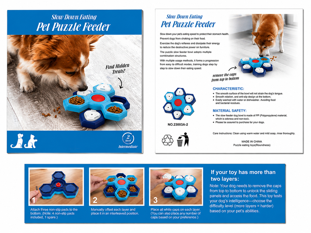 Hexagon Pet Puzzle Feeder Toy