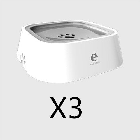 1.5L Cat Dog Water Bowl Carried Floating Bowl Anti-Overflow Slow Water Feeder Dispenser Pet Fountain ABS&PP Dog Supplies Grey 3pcs