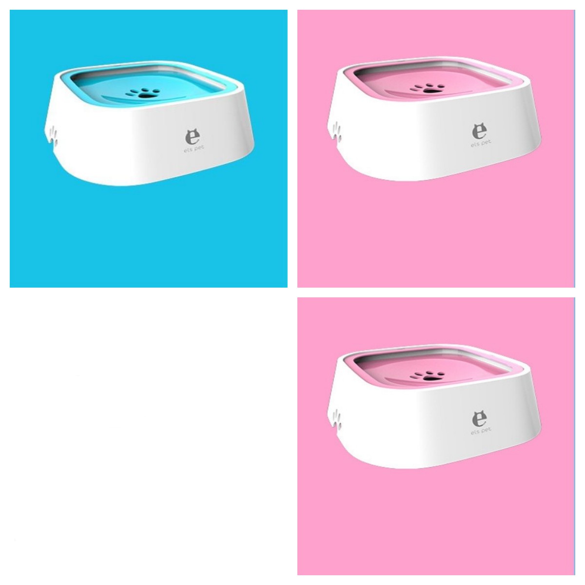 1.5L Cat Dog Water Bowl Carried Floating Bowl Anti-Overflow Slow Water Feeder Dispenser Pet Fountain ABS&PP Dog Supplies 1Blue2Pink