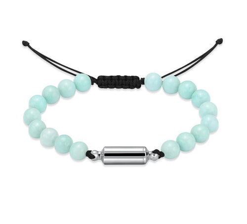 Beaded Aqua Ashes Bracelet Adjustable