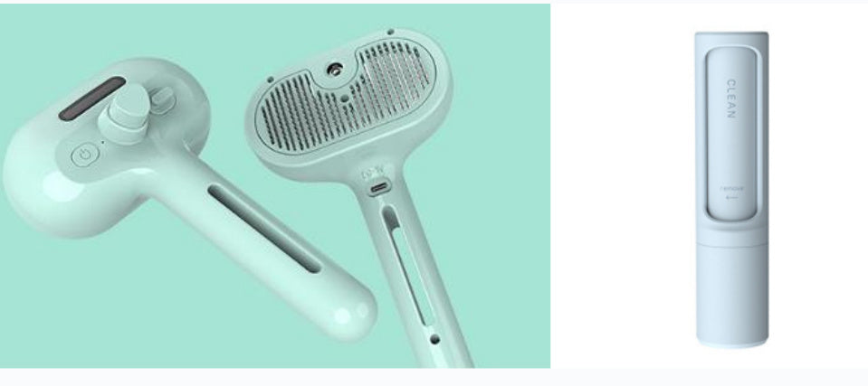Pet Comb Self Cleaning Pets Hair Remover Brush For Dogs Grooming Tools Dematting Comb Built-in Mist Humidifier Pet Products RK56 USB Green set1