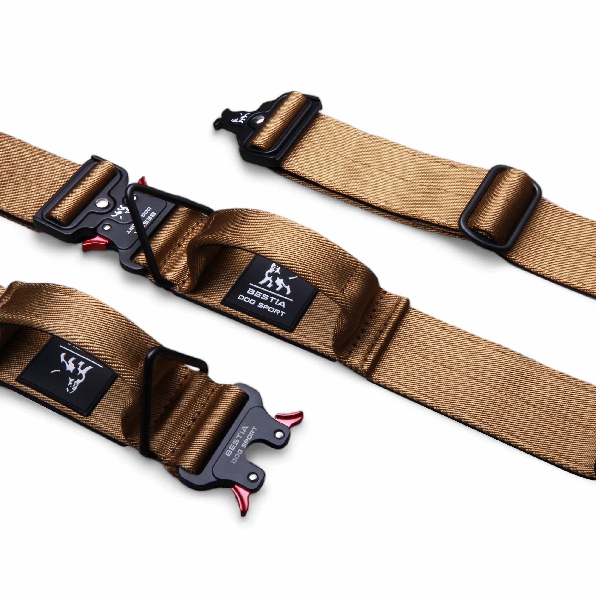 Bestia Dog Sport GripPro Handle Collar Khaki