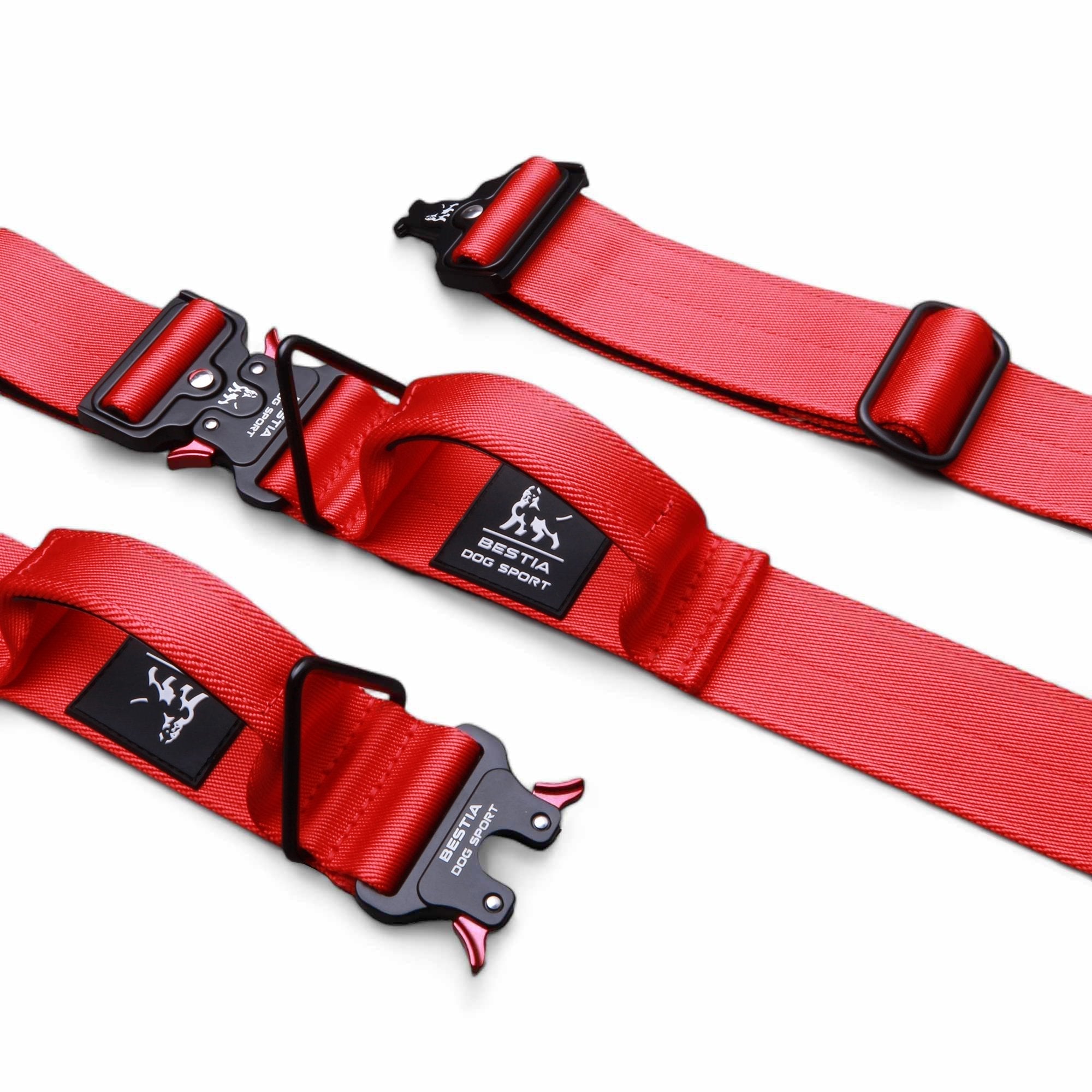 Bestia Dog Sport GripPro Handle Collar Red