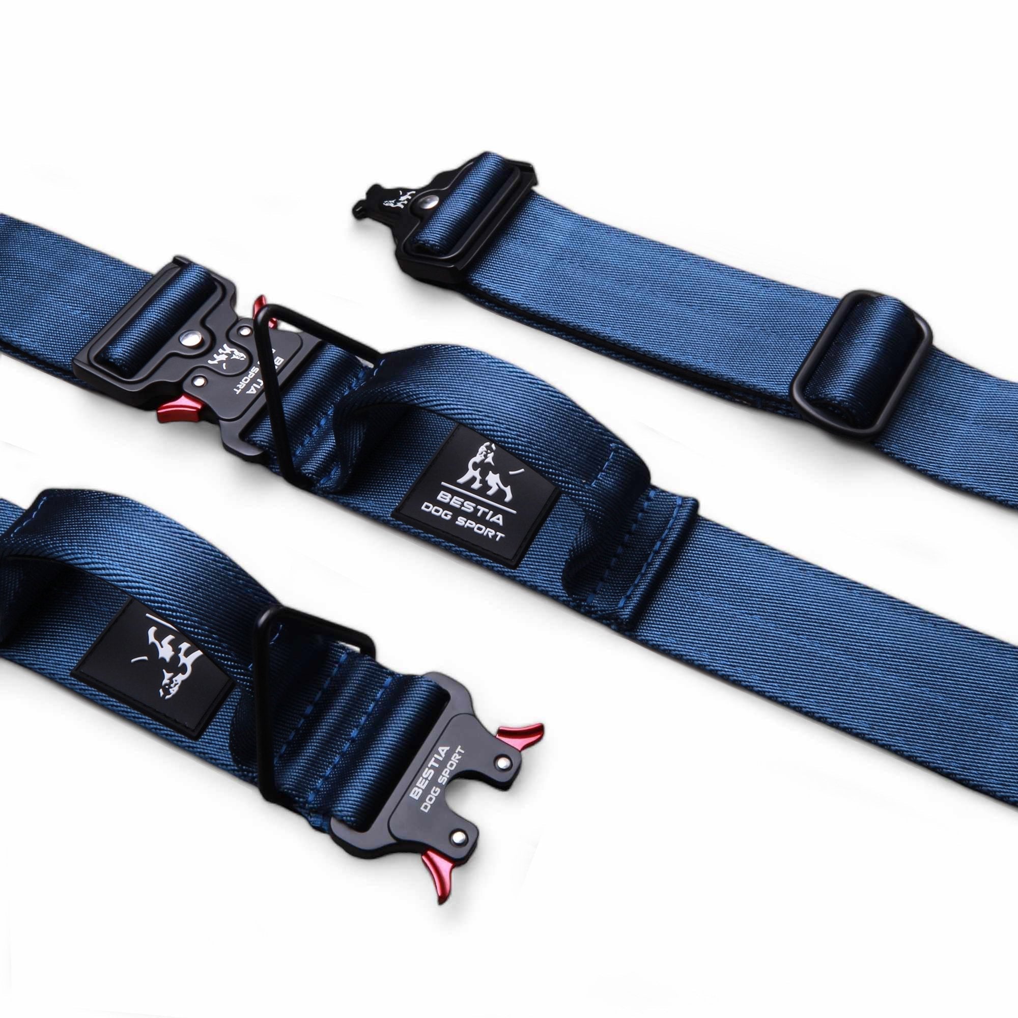 Bestia Dog Sport GripPro Handle Collar Blue