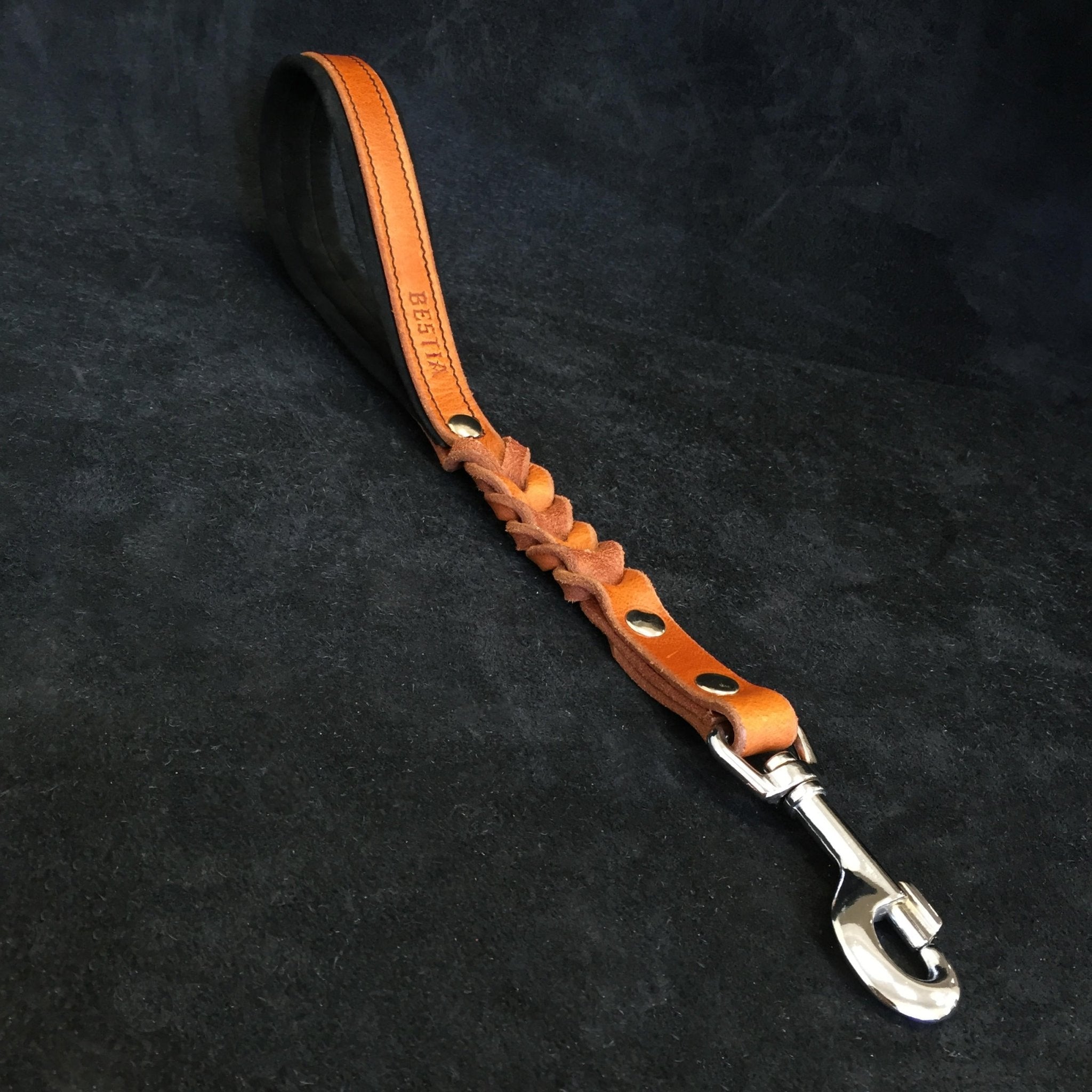 BESTIA DOG SPORT Short "Control" Lead Brown Chrome