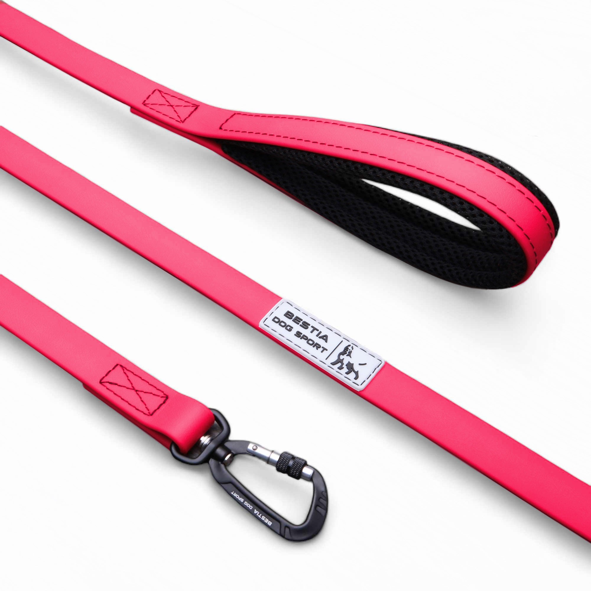 BESTIA DOG SPORT Tactical Leash Neon Pink with Black