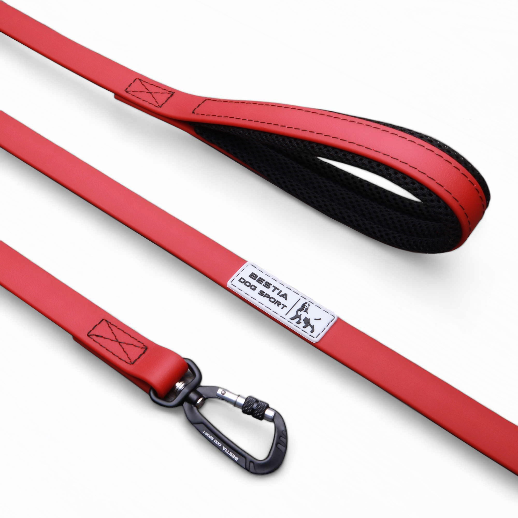 BESTIA DOG SPORT Tactical Leash Red with Black