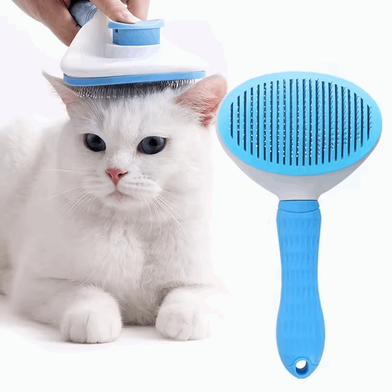 Self-Cleaning Pet Slicker Brush for Dogs, Cats & Rabbits Blue