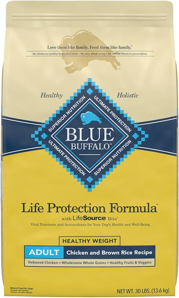 Blue Buffalo Adult Healthy Weight, Chicken & Brown Rice Dry Dog Food 15lb
