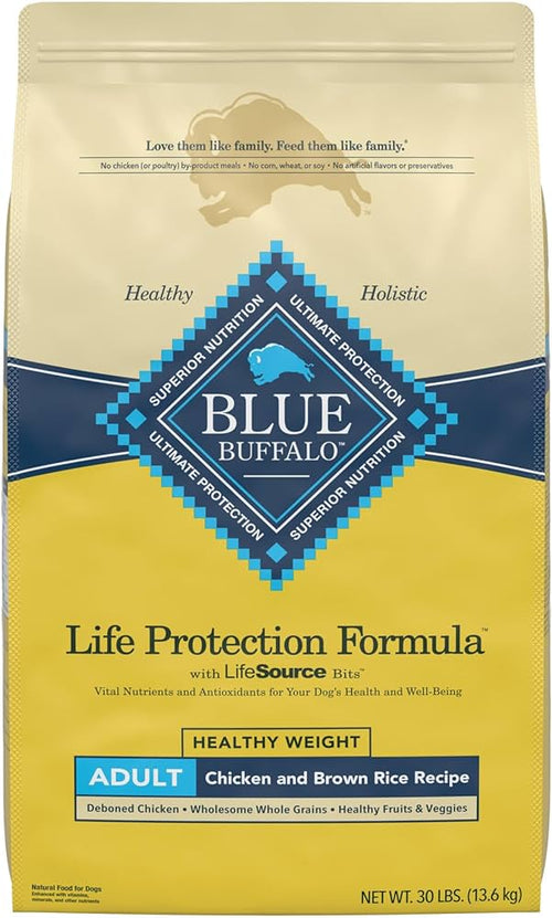 Blue Buffalo Adult Healthy Weight, Chicken & Brown Rice Dry Dog Food 15lb