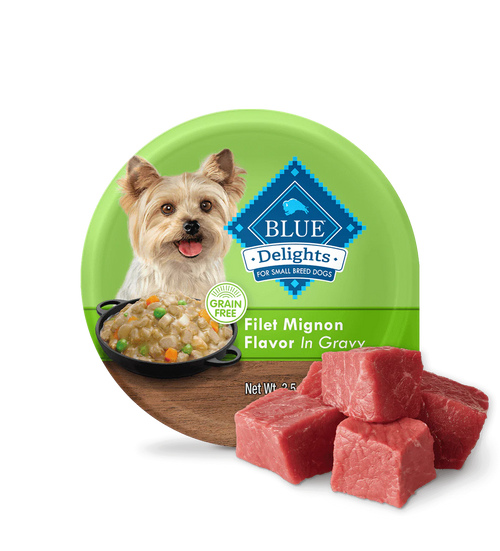 Blue Buffalo Delights Small Breed Adult Dog New York Strip Flavor in Hearty Gravy Wet Dog Food (3.5oz)