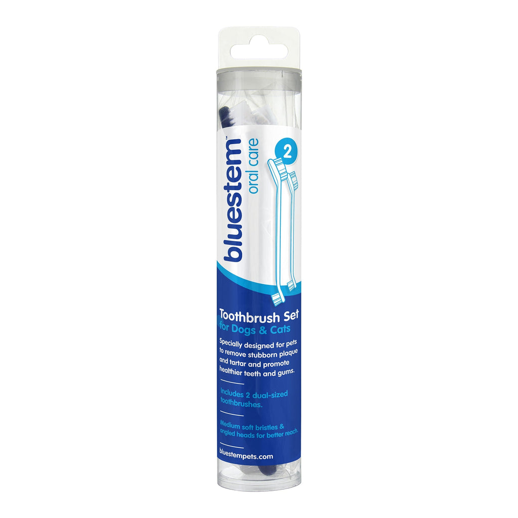 Bluestem Dual-Ended Pet Toothbrush for Dogs and Cats, 2-Pack – Soft Bristles for Dental Care and Oral Hygiene 2 pk
