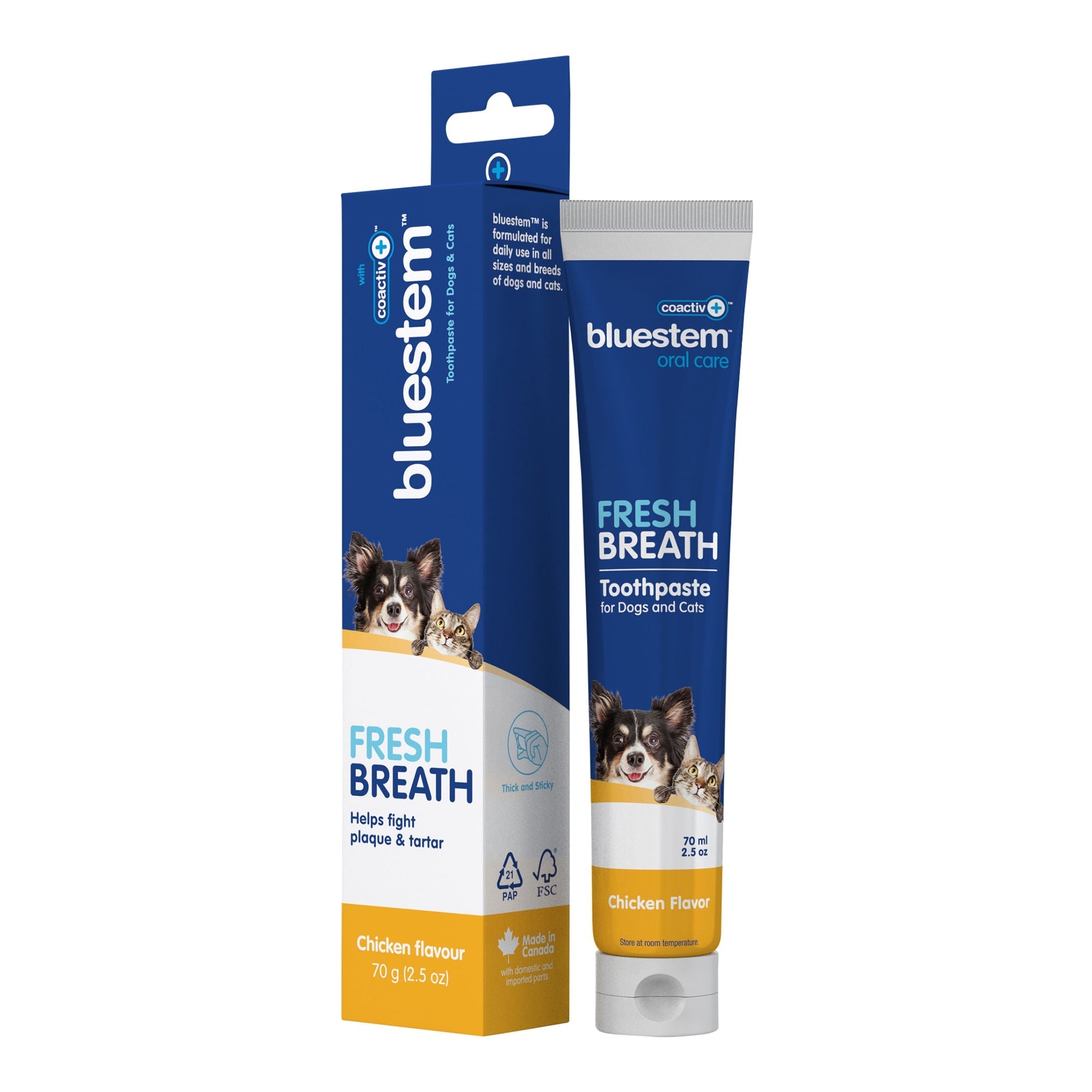 Bluestem Coactiv+ Pet Toothpaste for Dogs and Cats, Chicken Flavor, 2.5 oz