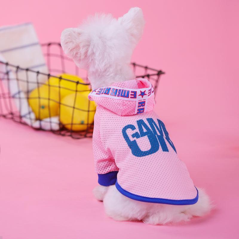 Breathable Mesh Hooded Dog Vest - Stylish Summer Shirt For Small Dogs Pink