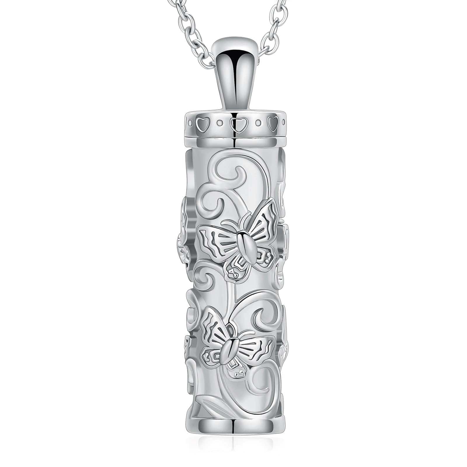 Butterfly Cylinder Ashes Necklace Pendant