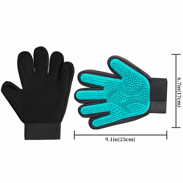 Silicone Pet Grooming Gloves – Deshedding & Massage Turquoise Arrow Right