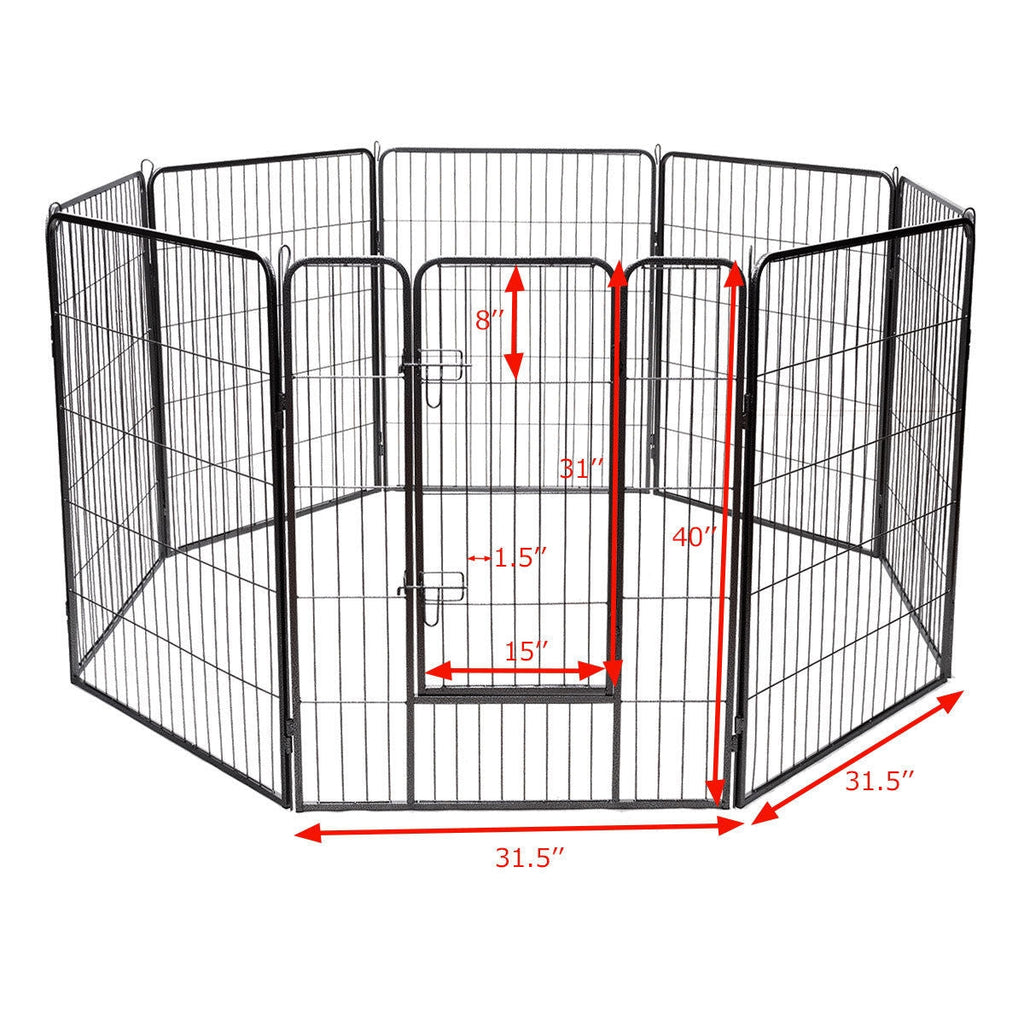 8 Metal Panel Heavy Duty Pet Playpen Dog Fence with Door