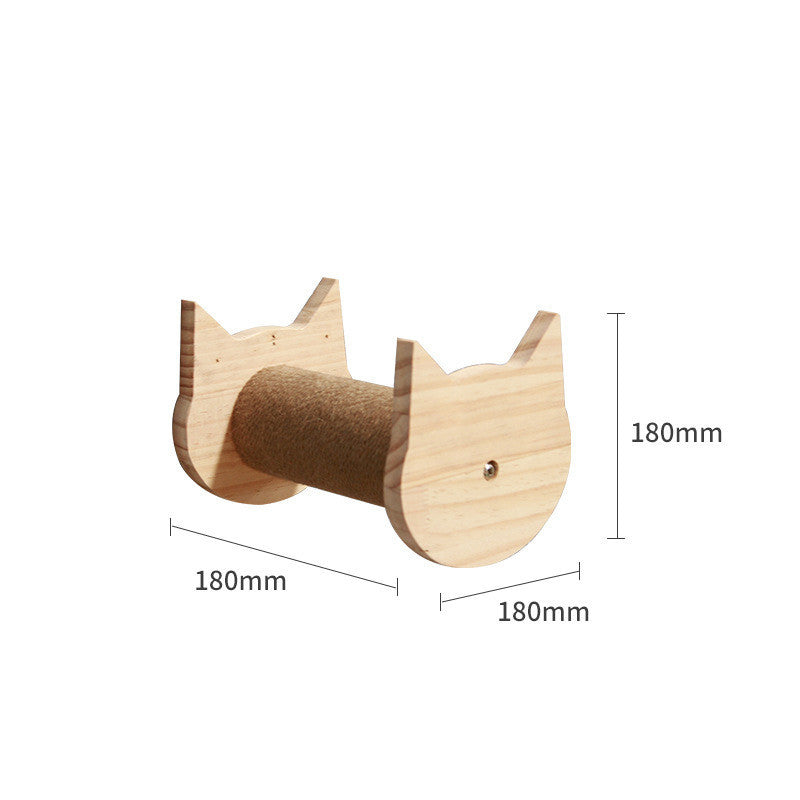Pet Cat Climbing Frame Wall Type Solid Wood Wall Hanging Platform Ladder Pets Accessories Cat climbing column springboar
